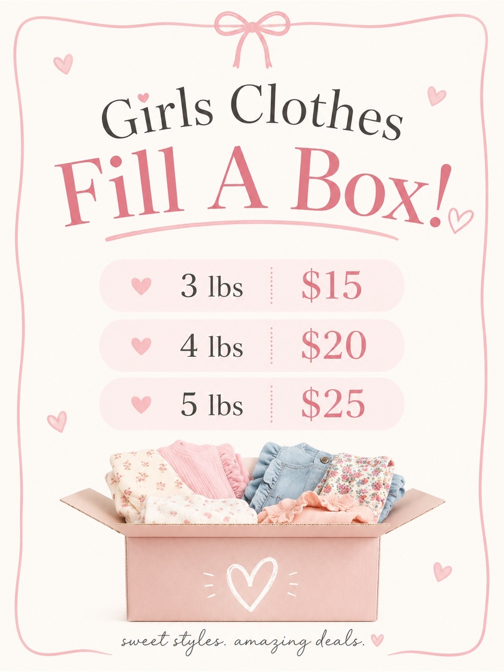 Girls Clothes Fill A Box, Toddler Girls